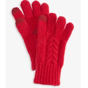 Red Gloves with Classic Cable Knit Pattern. Style & Co. New.